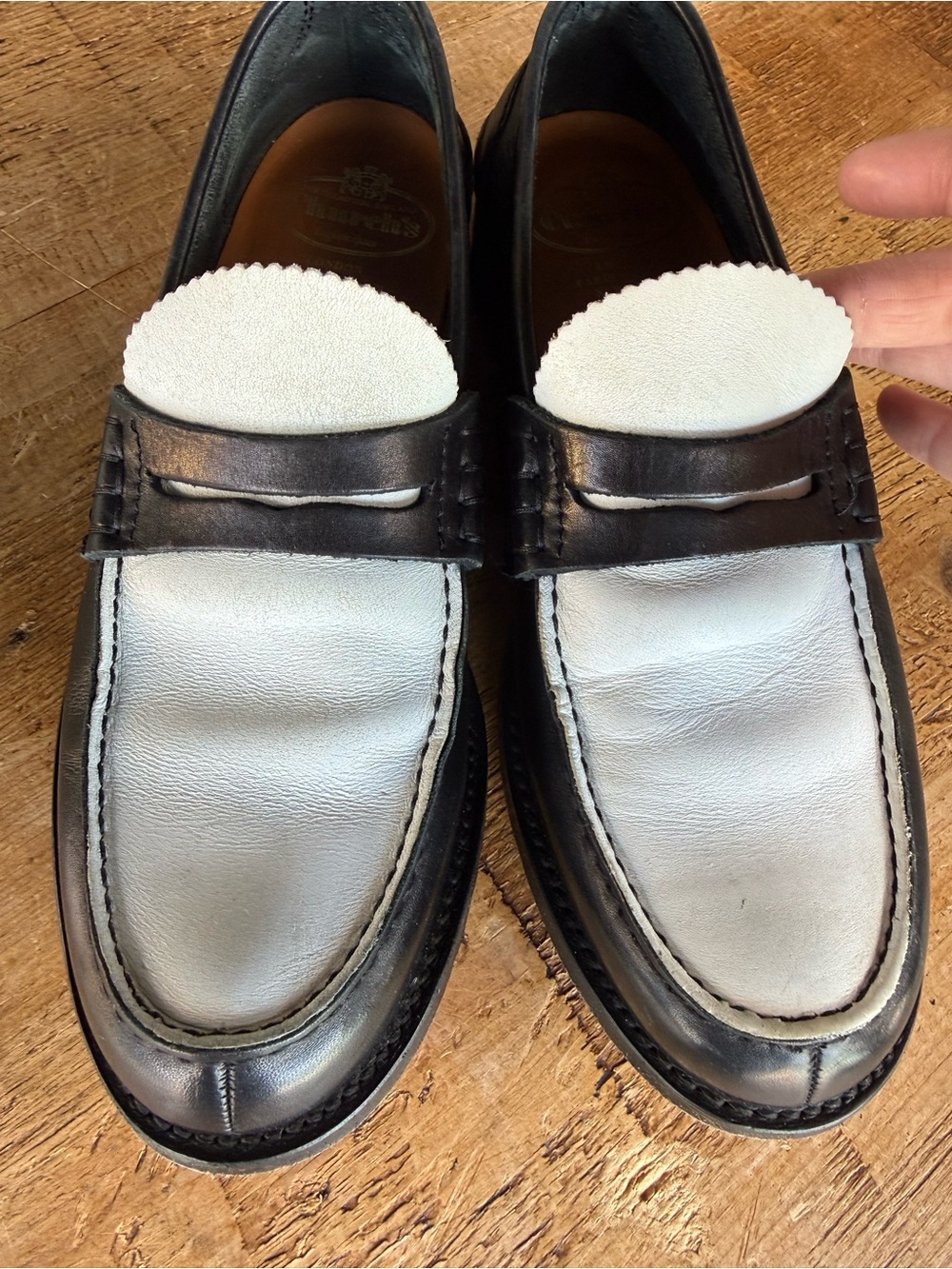 Church's Pembrey Two-Tone Black and White Leather Men’s Penny Loafers- 7.5